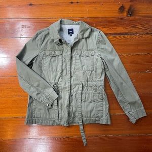 Gap Warm Lined Utility Jacket in Military Green  - Size Medium
